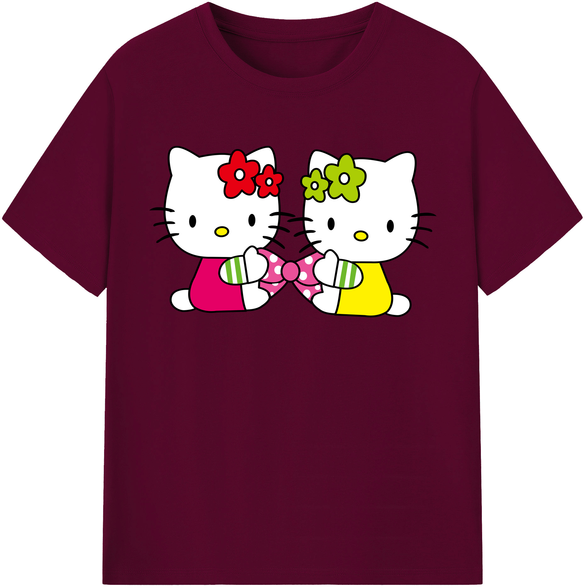 （画像用） Hello Kitty ハローキティ レディースカジュアルプリントTシャツ（綿100％）